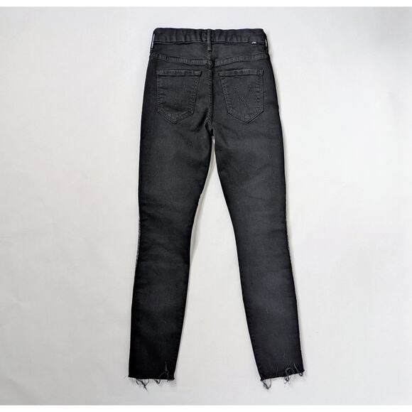 Mother Guilty Glitter Racer 24 Black Skinny Jeans Luxe Athleisure Street Style - Picture 12 of 12